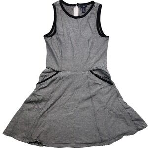 GAP 2014 Black White Striped Tank Mini Dress Size Small - Pockets!